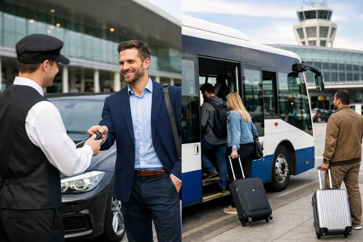 Valet o shuttle aeropuerto: cuál elegir